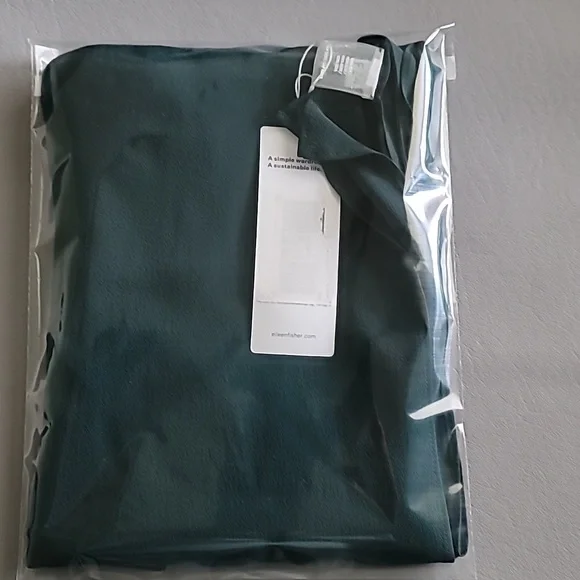 Eileen Fisher Pine Sheer Silk Georgette Wrap One Size - Picture 7 of 7